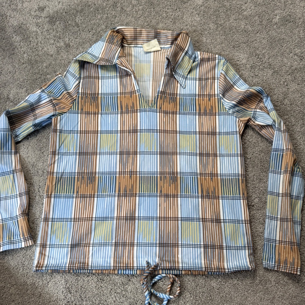 Vintage DonnKenny Women's 9/10 Long Sleeve V-neck Blouse
